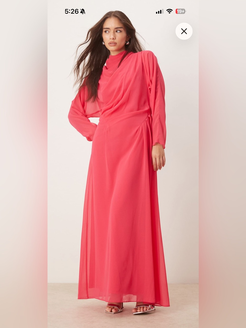 Elegant raspberry Long Sleeve Maxi Dress